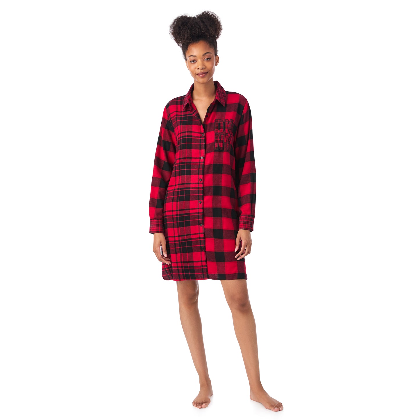 DKNY- piżama, flanelowa koszula nocna