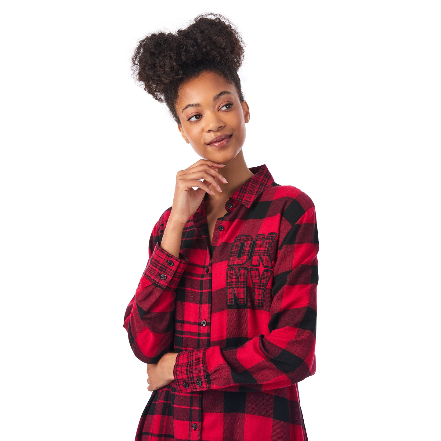 DKNY- piżama, flanelowa koszula nocna