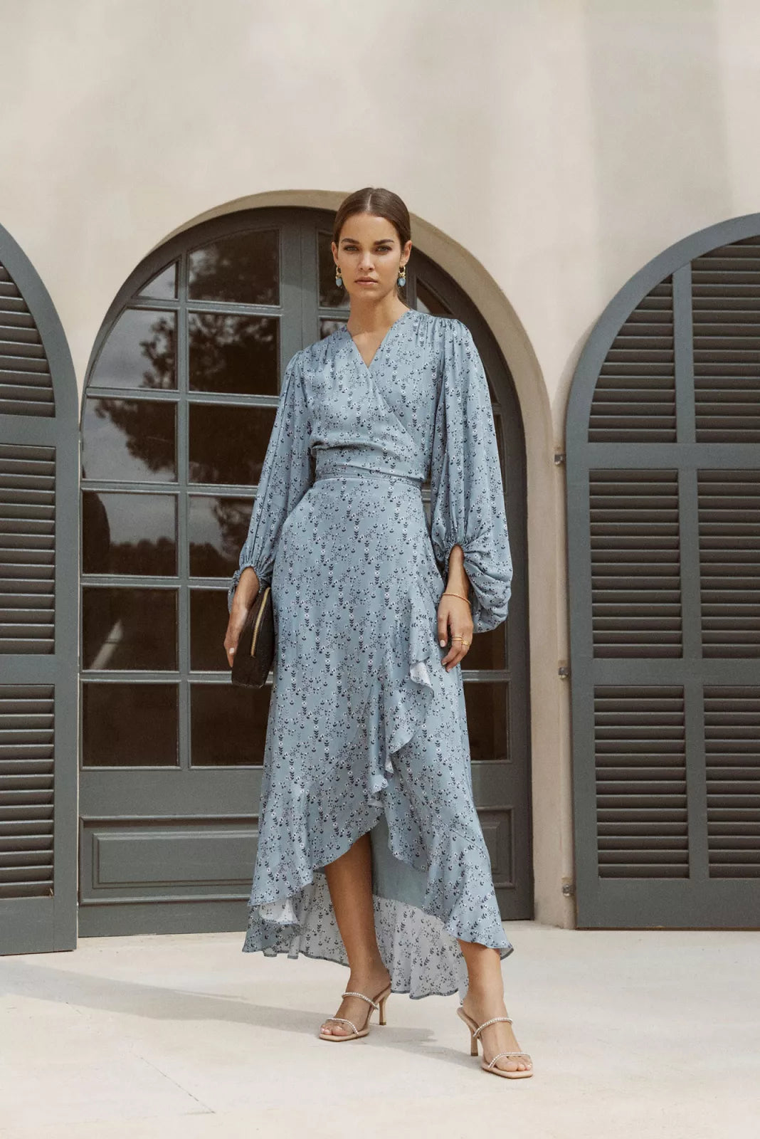 NIEBIESKA SUKIENKA W KWIATY BY MALINA