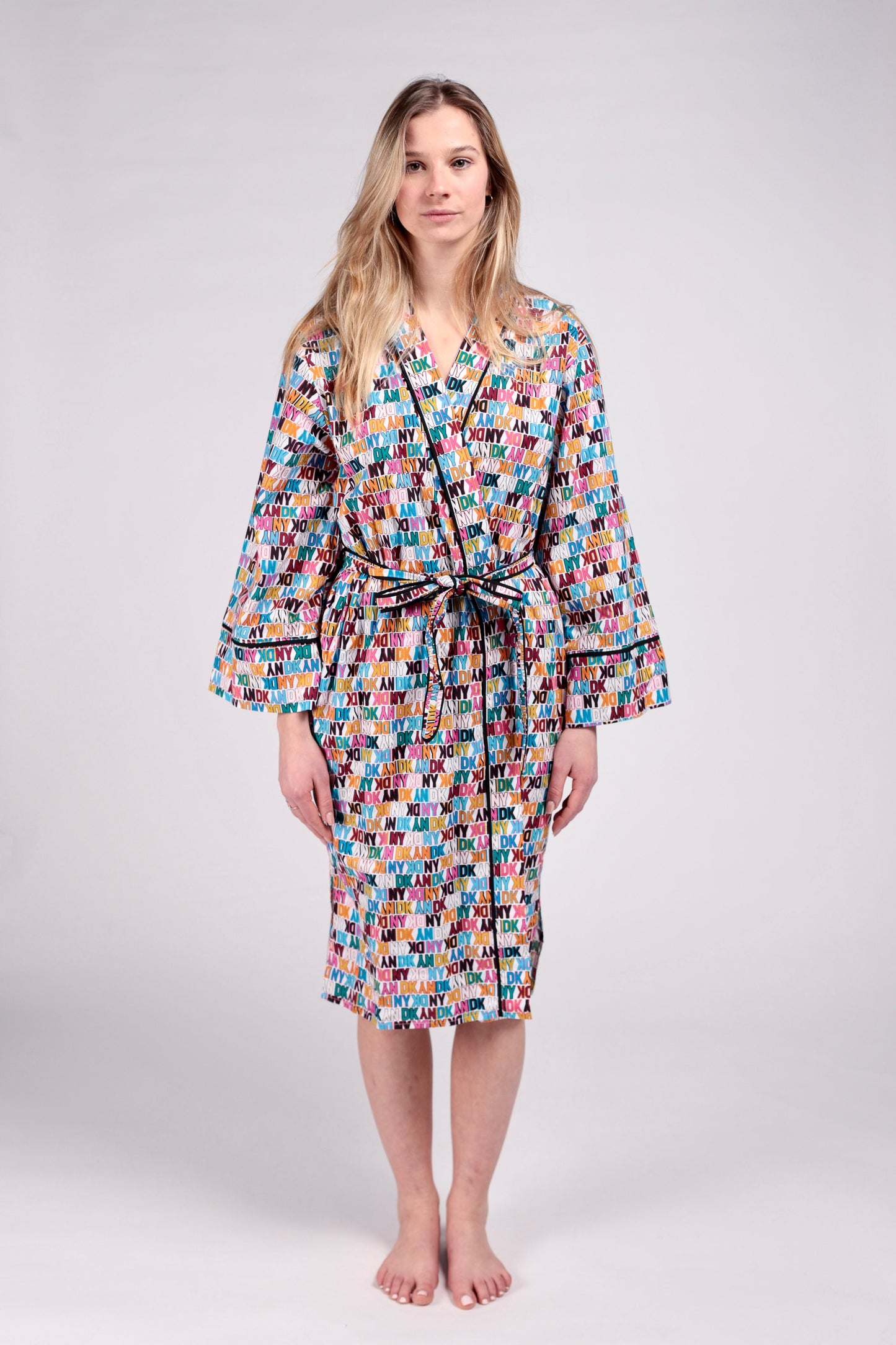 DKNY- Szlafrok w geometryczny wzór