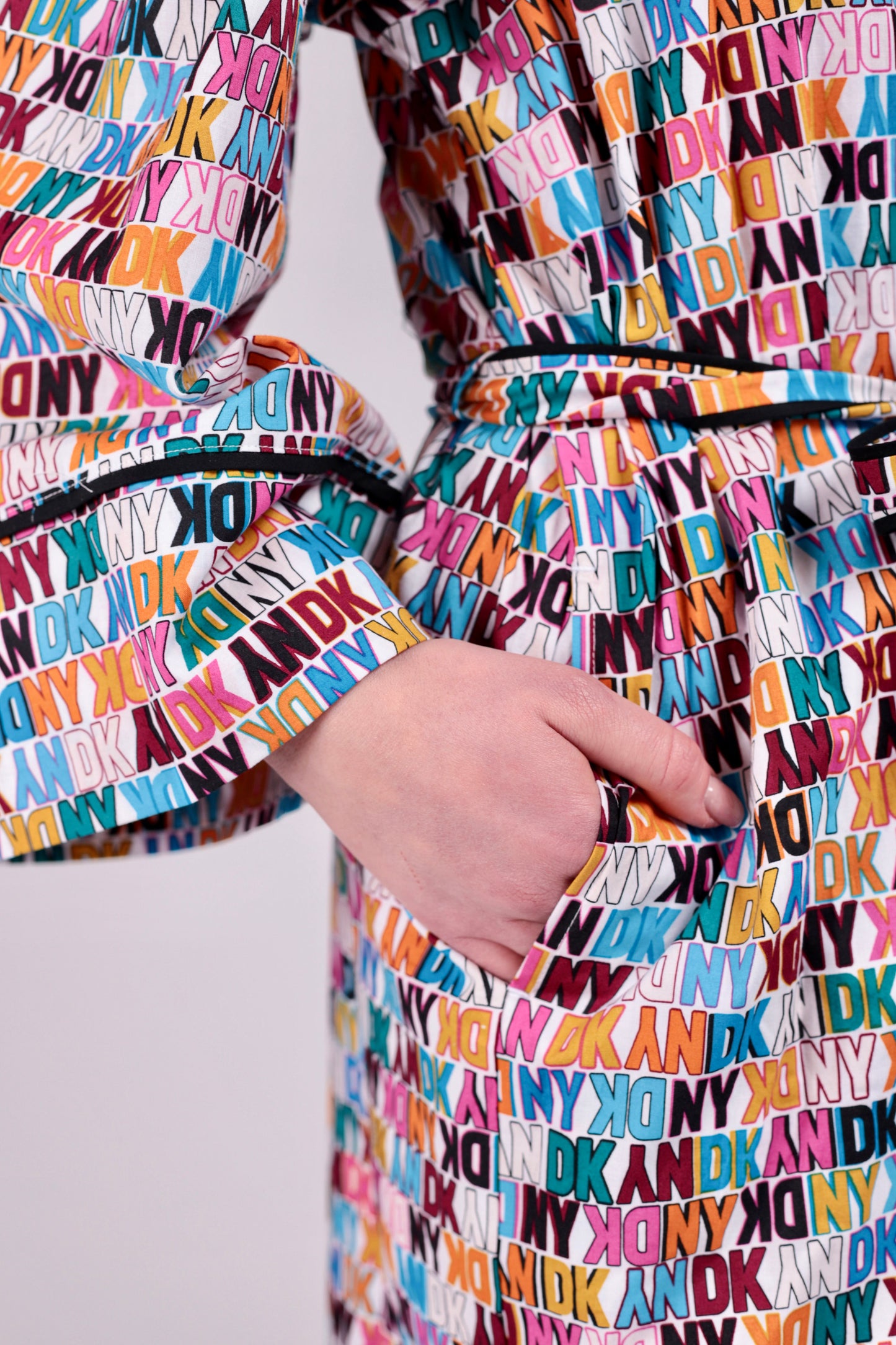 DKNY- Szlafrok w geometryczny wzór