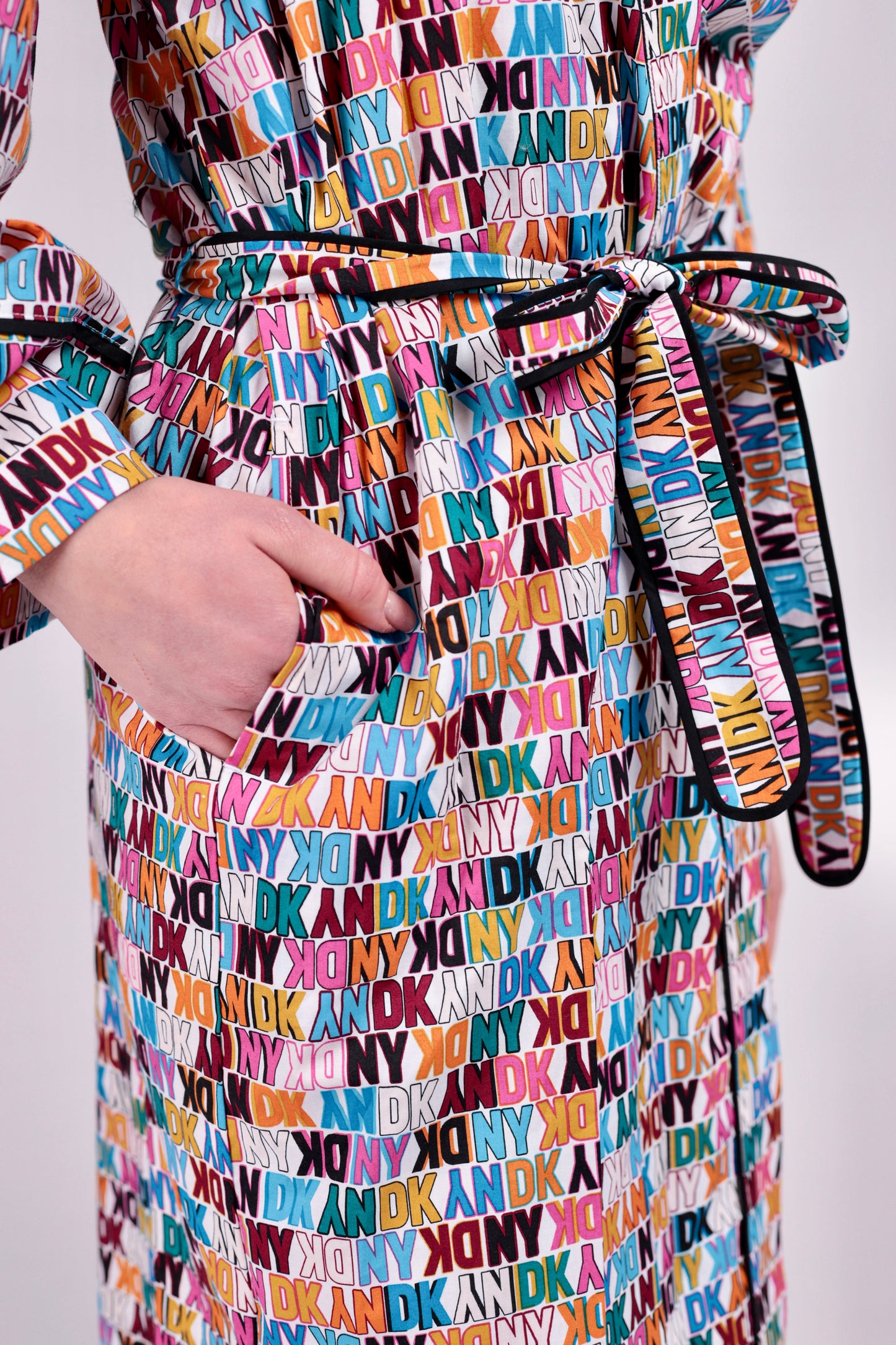 DKNY- Szlafrok w geometryczny wzór
