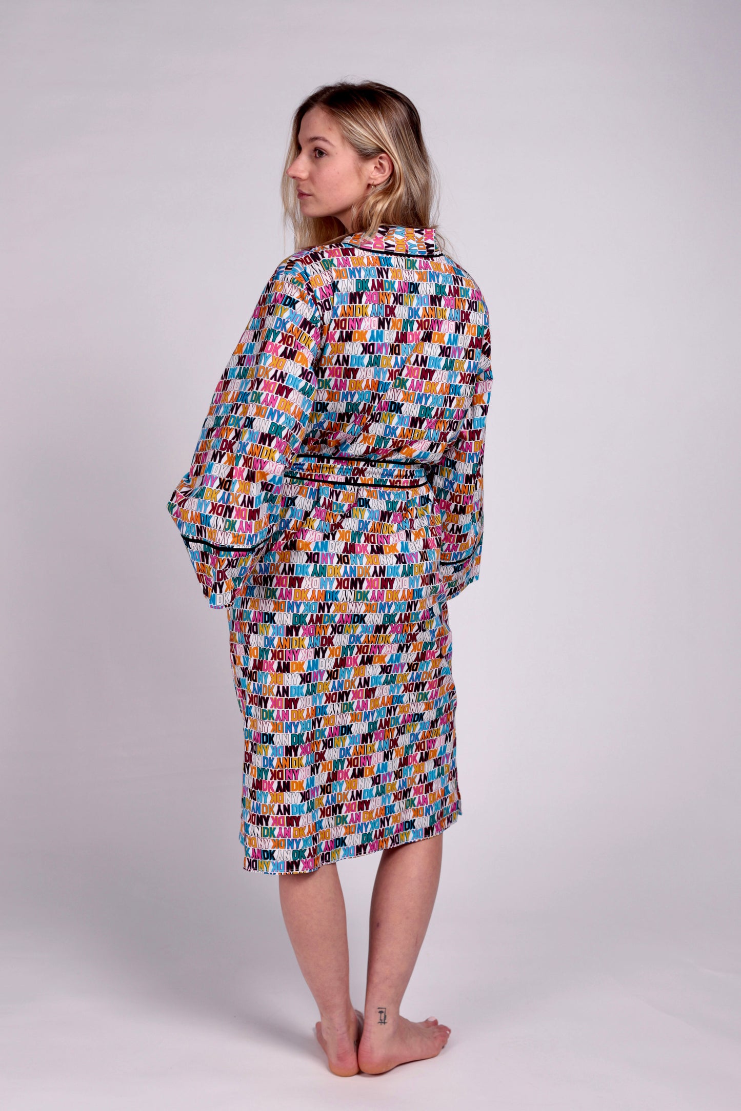 DKNY- Szlafrok w geometryczny wzór