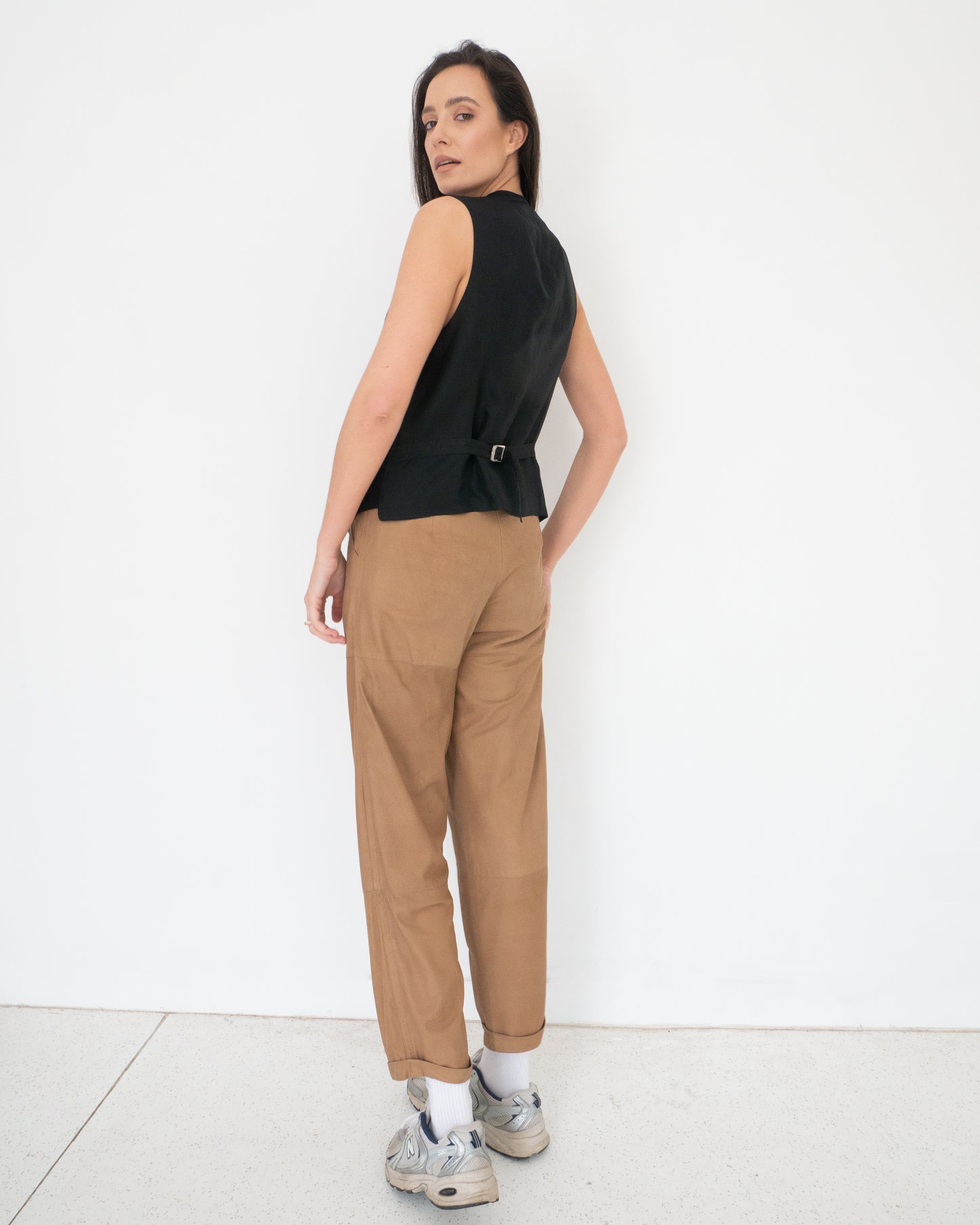 JIL SANDER - Spodnie zamszowe