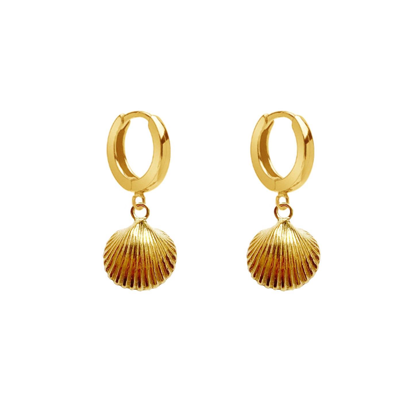 GOLD SHELL EARRINGS NO. 2 - Kolczyki