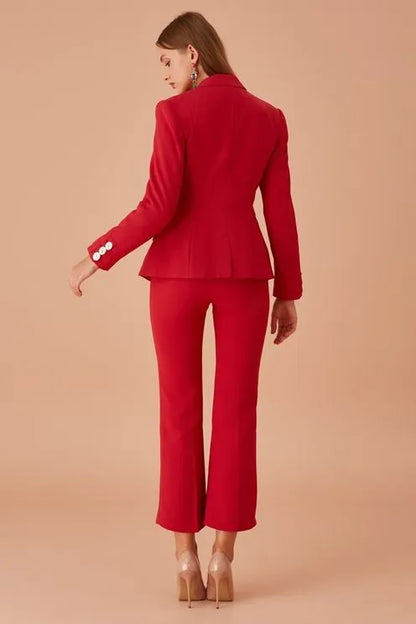 ESTATE BLAZER KEEPSAKE - Elegancka Czerwona Marynarka z Kontrastowymi Guzikami