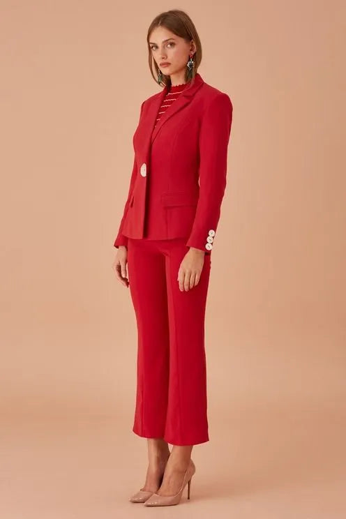 ESTATE BLAZER KEEPSAKE - Elegancka Czerwona Marynarka z Kontrastowymi Guzikami