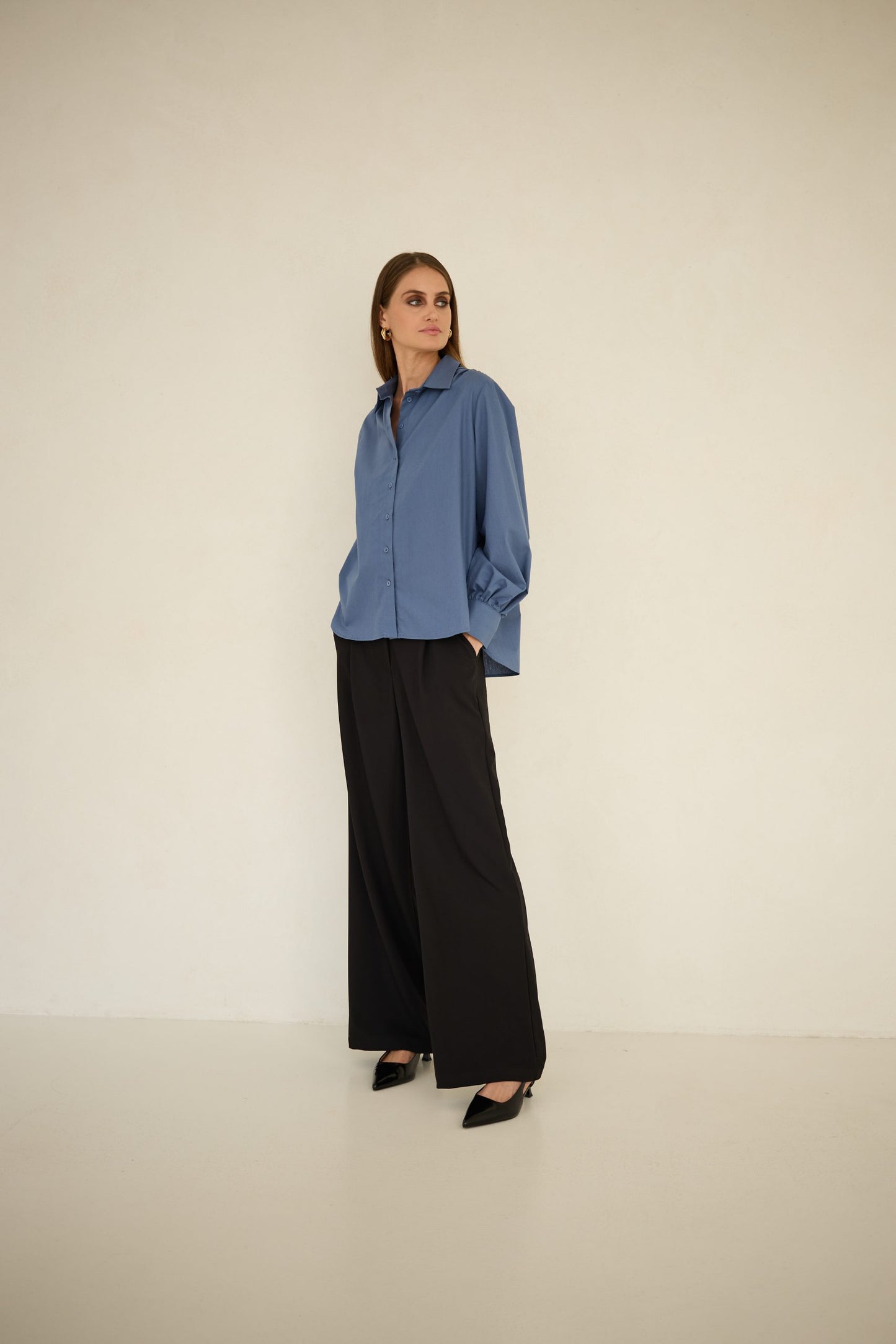 Koszula Noel bawełniana niebieska