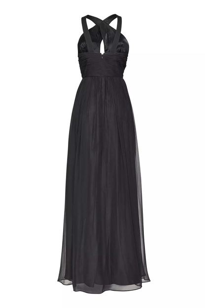 AIDAN MATTOX LACE BLACK - Sukienka wieczorowa