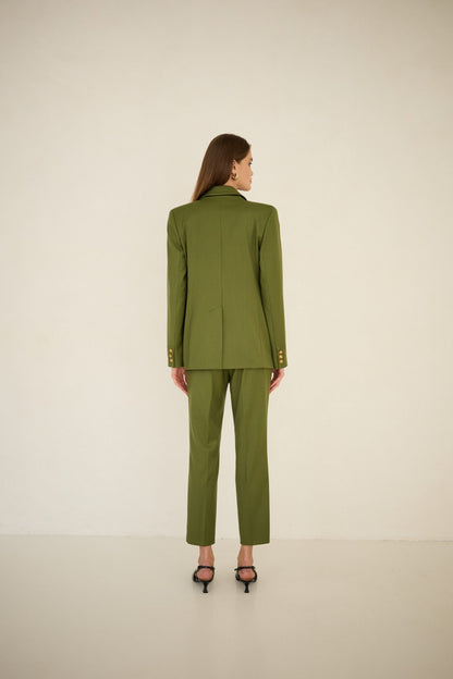 Marynarka dwurzędowa oliwkowa