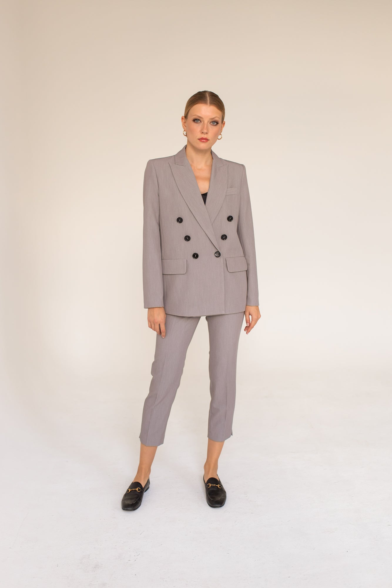 Marynarka dwurzędowa szara