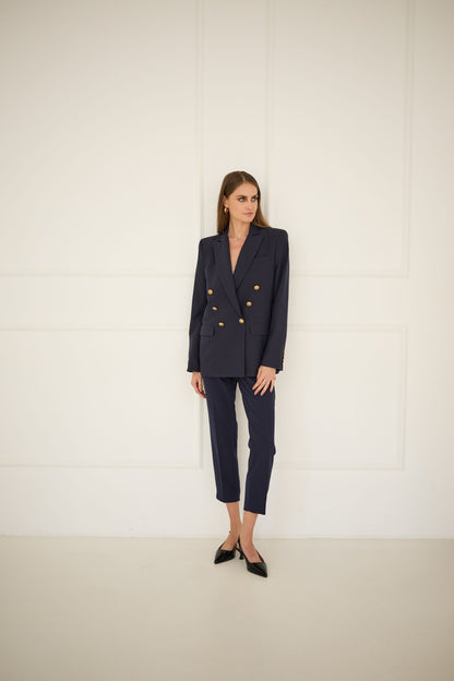 Spodnie cygaretki granatowe