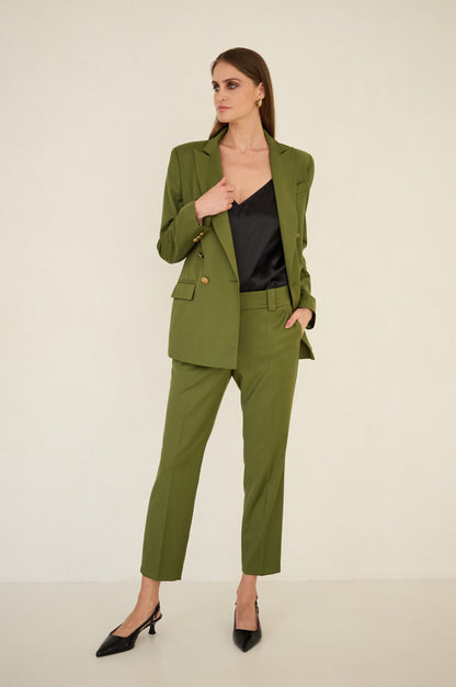 Spodnie cygaretki oliwkowe