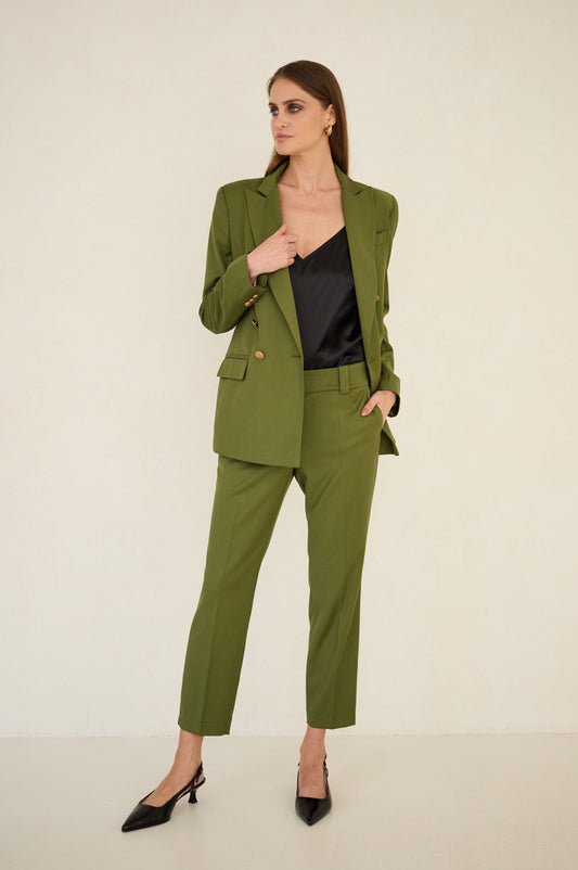 Spodnie cygaretki oliwkowe