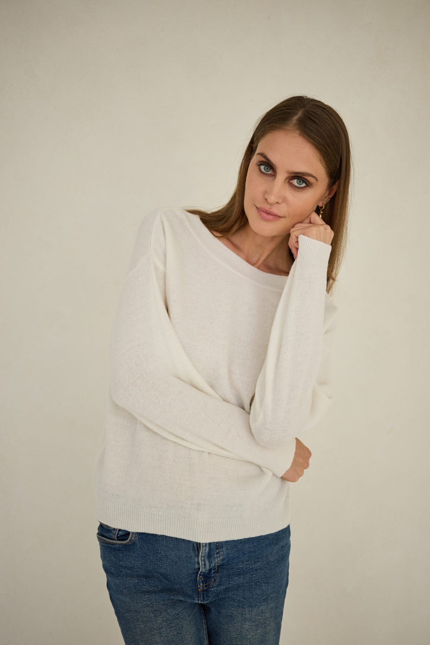 Sweter kaszmir Juliette ecru