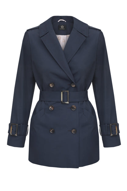 Trencz krótki granatowy