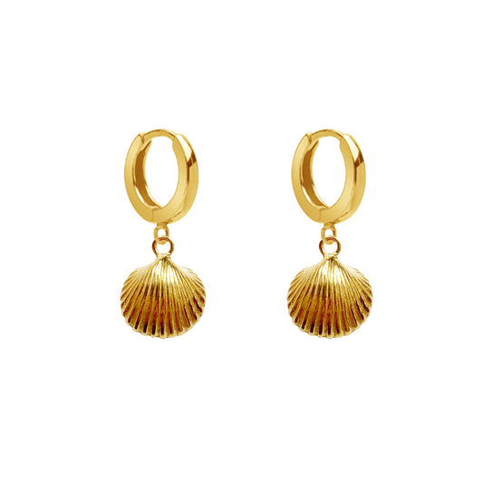 GOLD SHELL EARRINGS NO. 2 - Kolczyki
