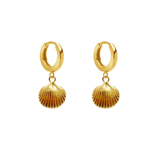 GOLD SHELL EARRINGS NO. 2 - Kolczyki