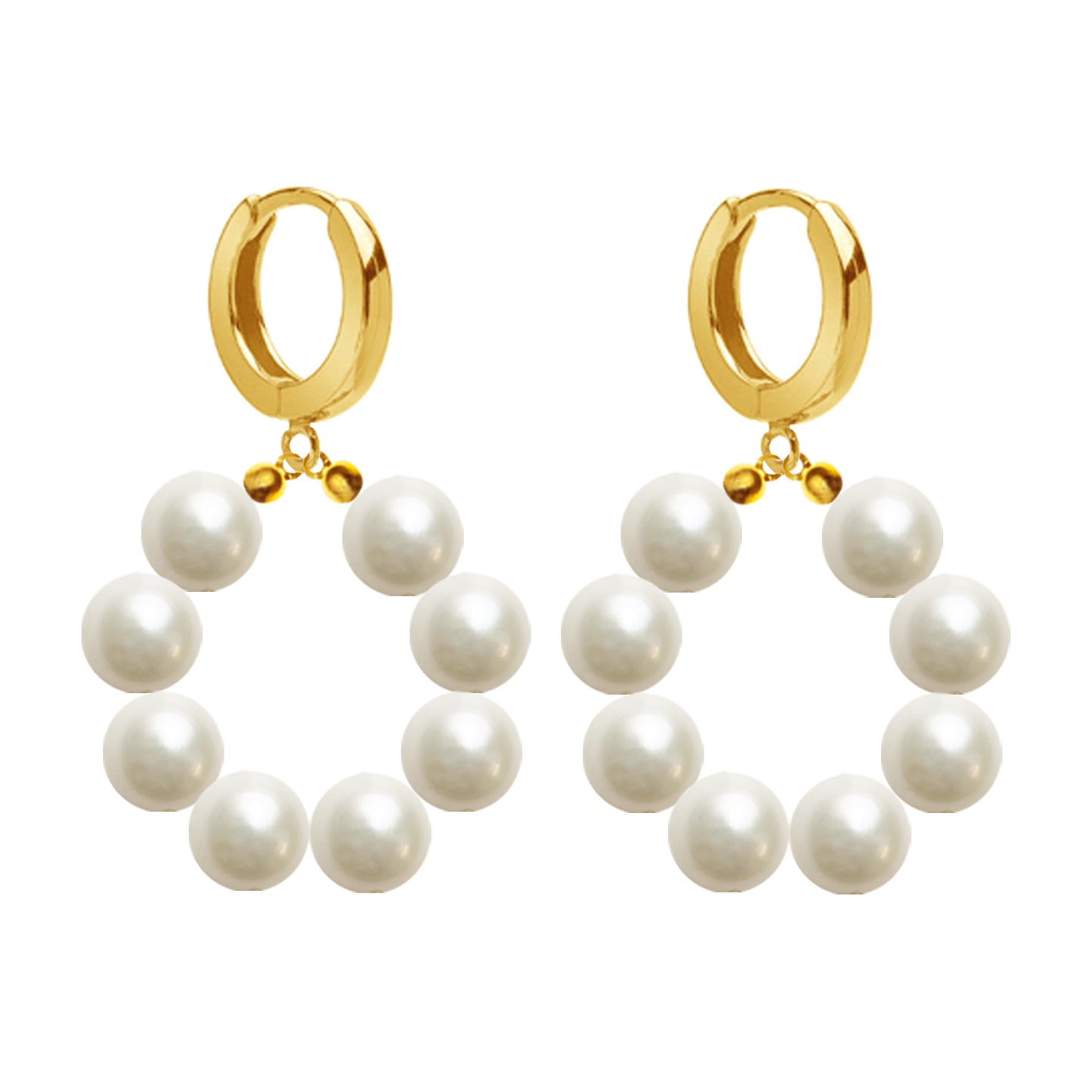 PEARL HOOPS NO.2 GOLD - Kolczyki